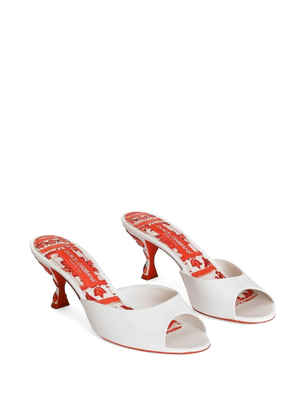 Dolce & Gabbana Muiltjes van lakleder Wit