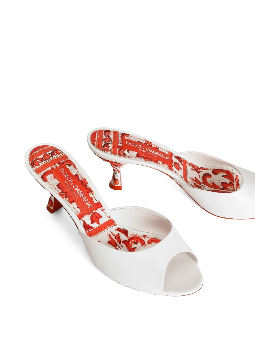 Dolce & Gabbana Muiltjes van lakleder Wit