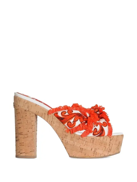 Dolce & Gabbana majolica-print brocade clog sandals