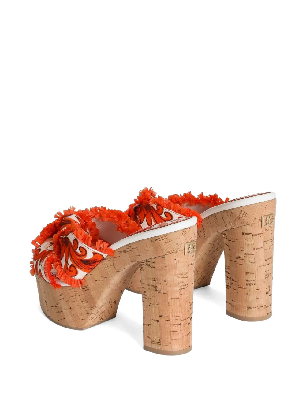 Dolce & Gabbana Brokaat sandalen met Majolica-print Oranje