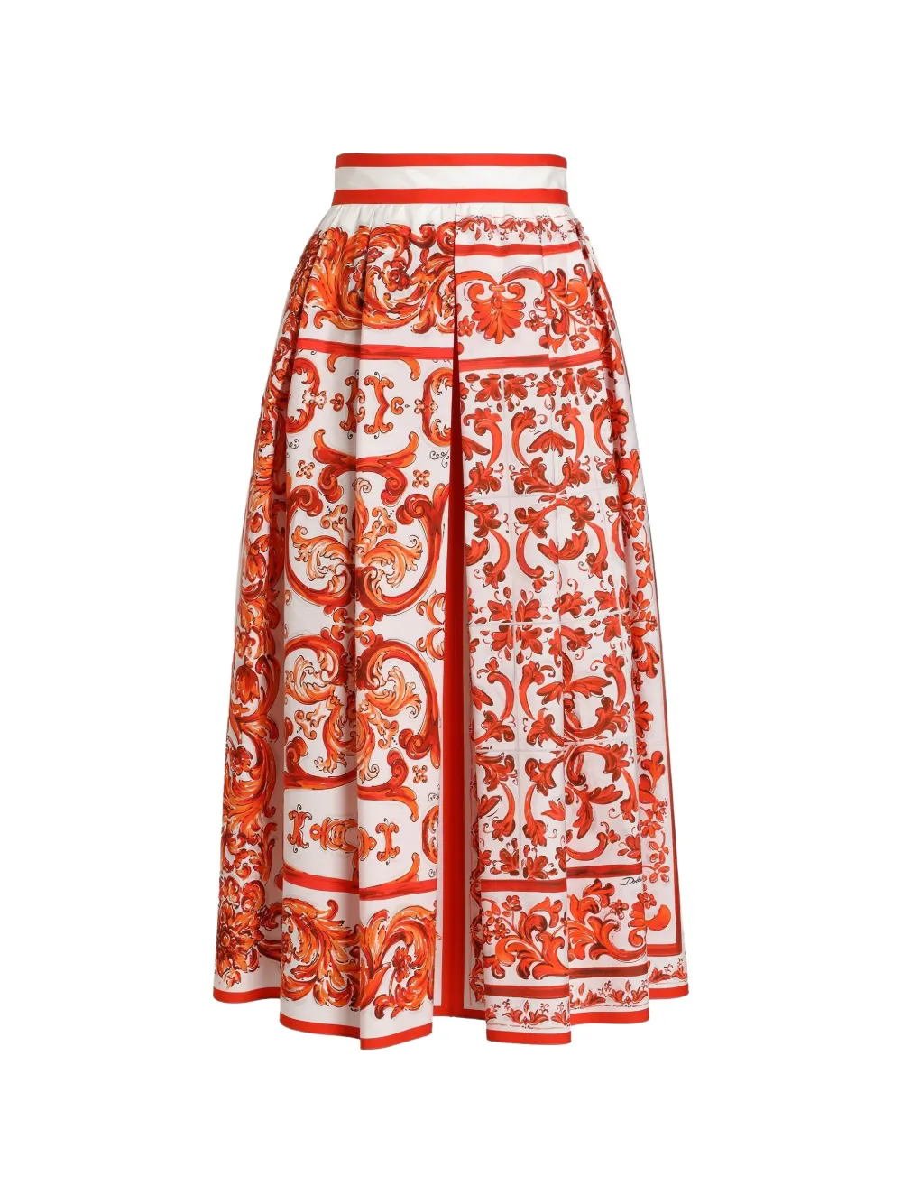 Dolce & Gabbana Maxirock mit Majolica-Print - Weiß