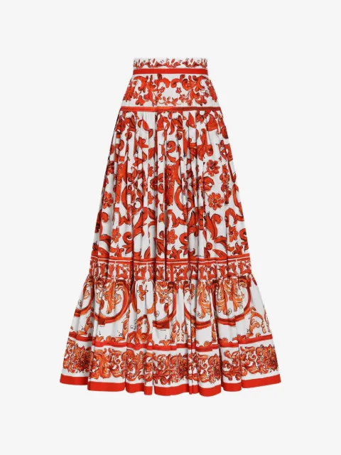 Dolce & Gabbana falda larga con estampado Mayólica