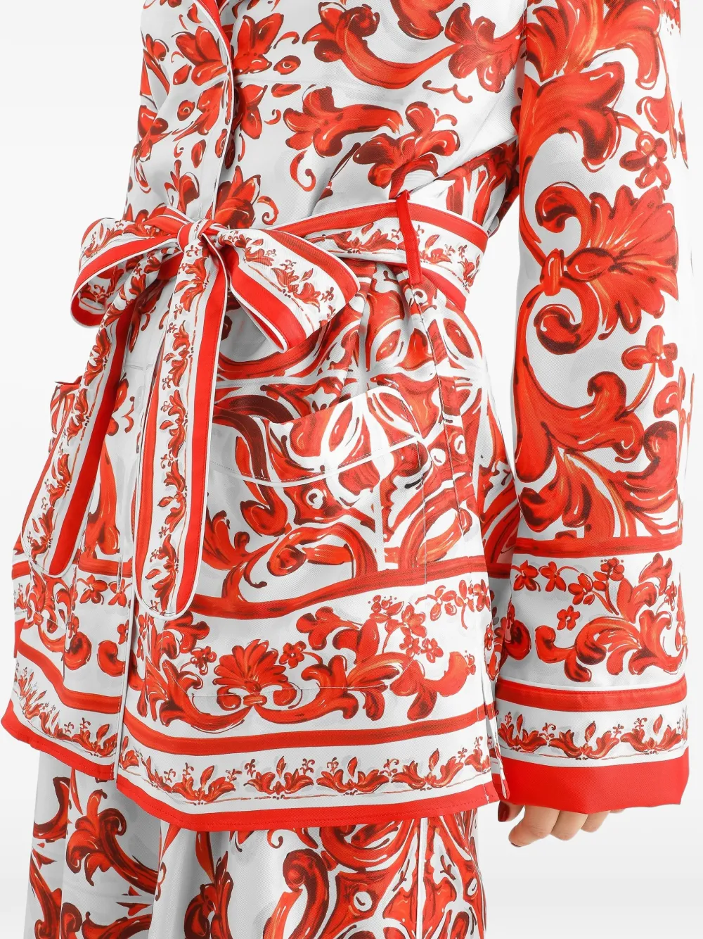 Dolce & Gabbana Vanity zijden blouse met Majolica-print Wit