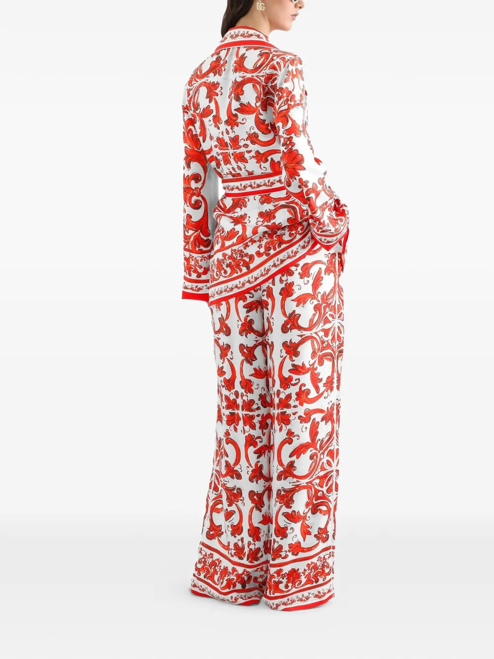 Dolce & Gabbana Vanity zijden blouse met Majolica-print Wit