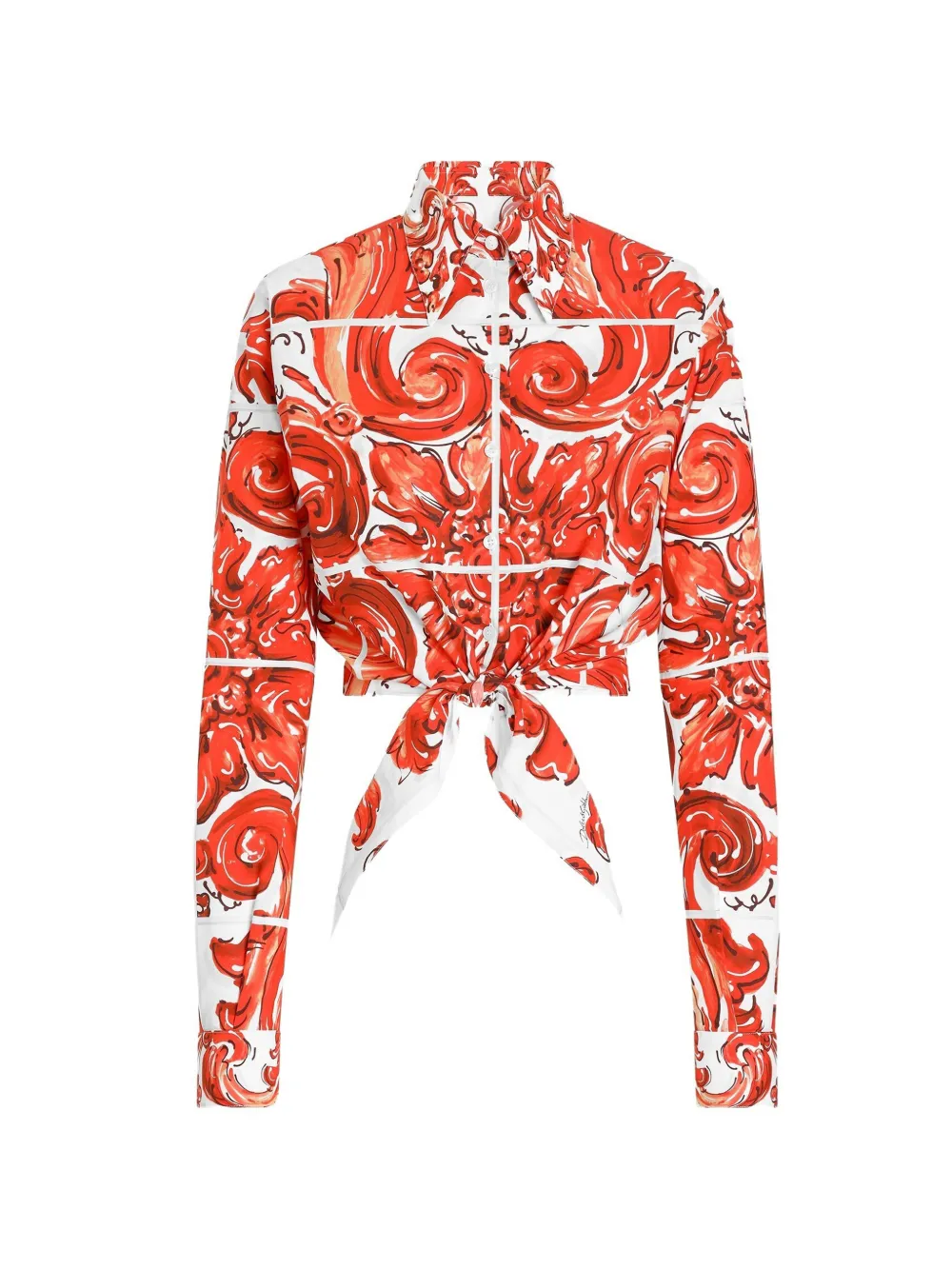 Dolce & Gabbana Majolica-print poplin shirt - Red