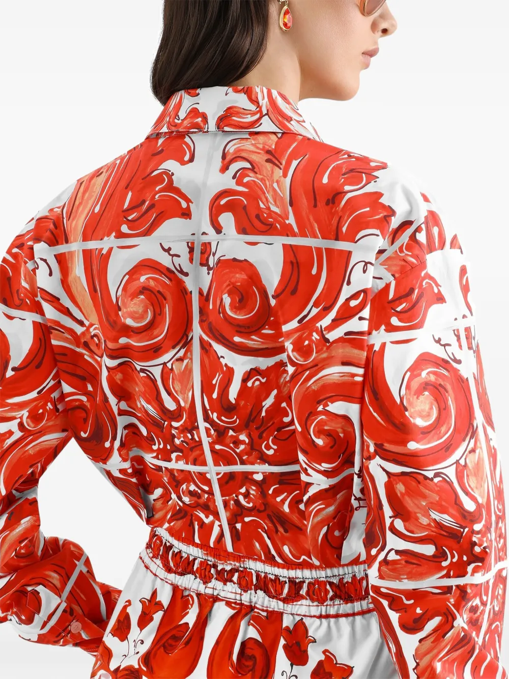 Dolce & Gabbana Popeline shirt met print Rood