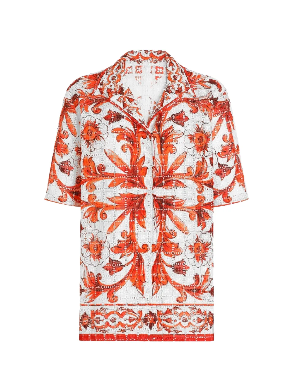 Dolce & Gabbana Camicia con stampa maioliche - Bianco