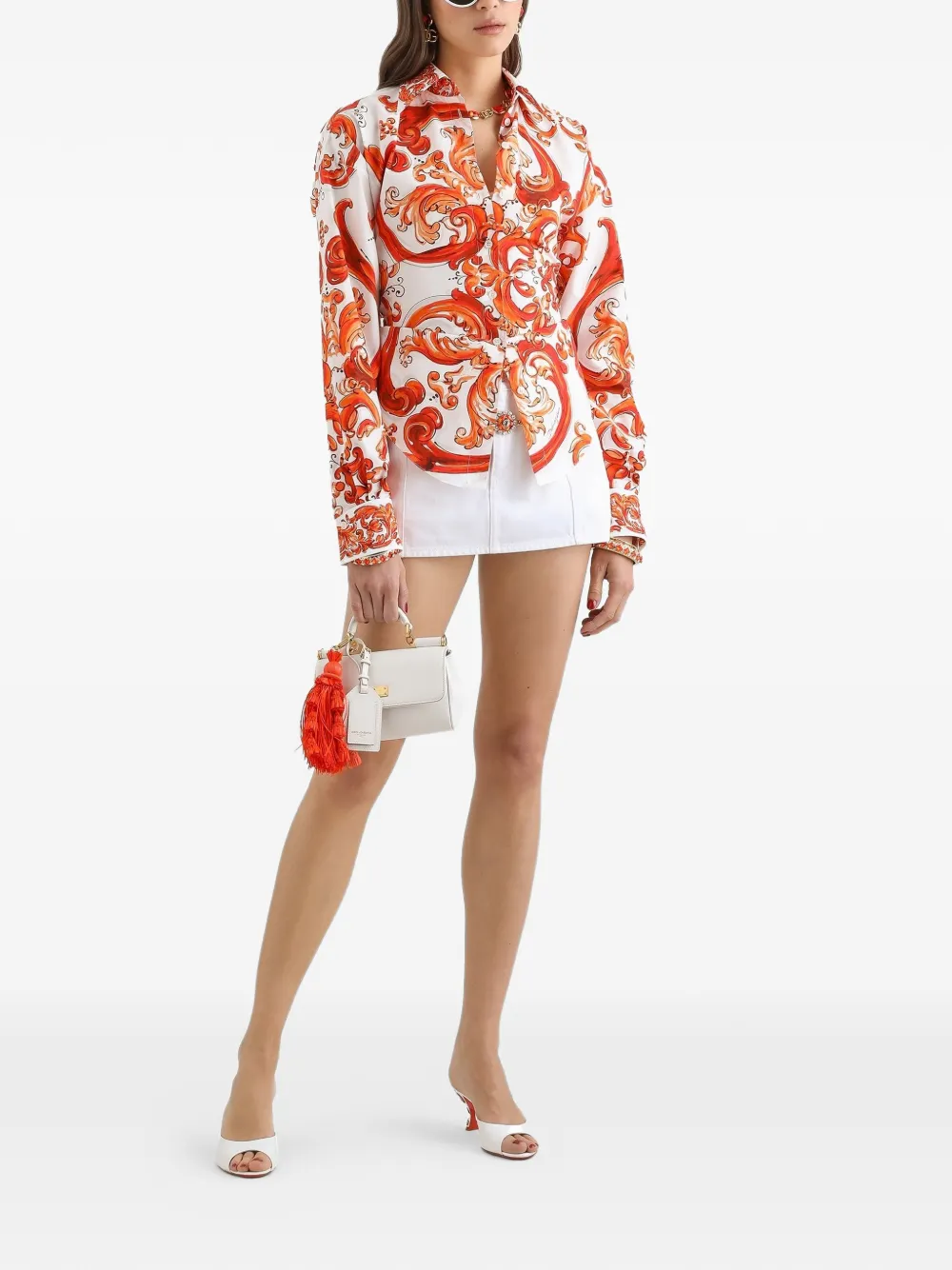 Dolce & Gabbana Popeline shirt met print Wit