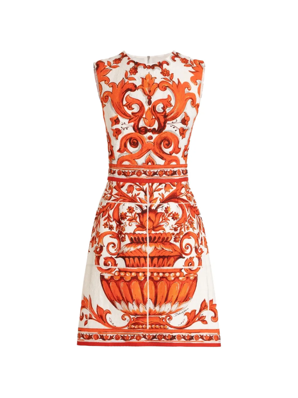 Dolce & Gabbana Abito corto con stampa maiolica - Toni neutri