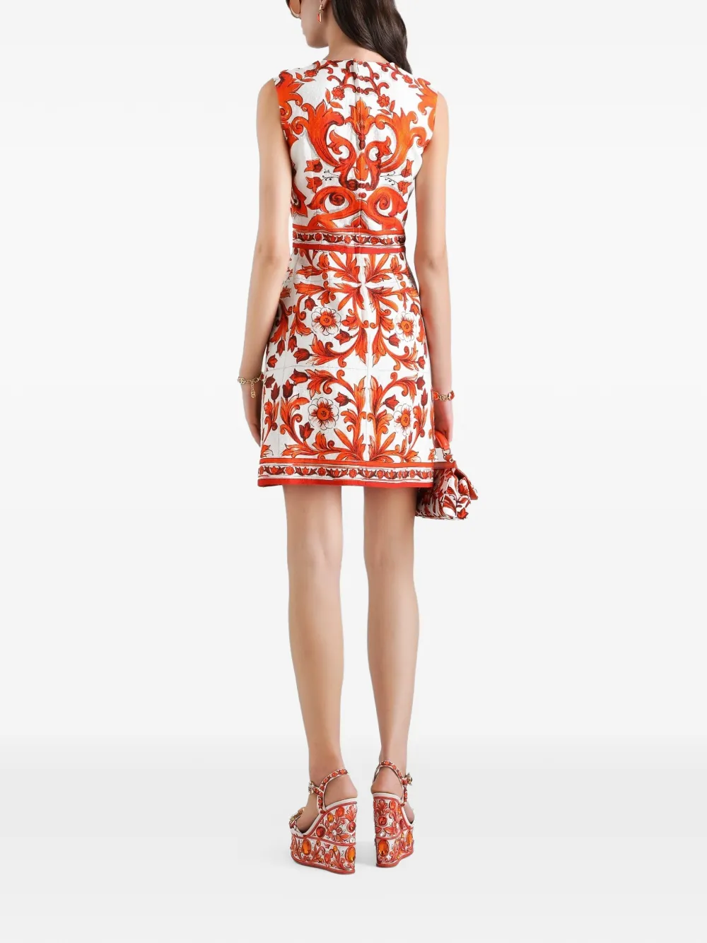 Dolce & Gabbana Mini-jurk met print Beige
