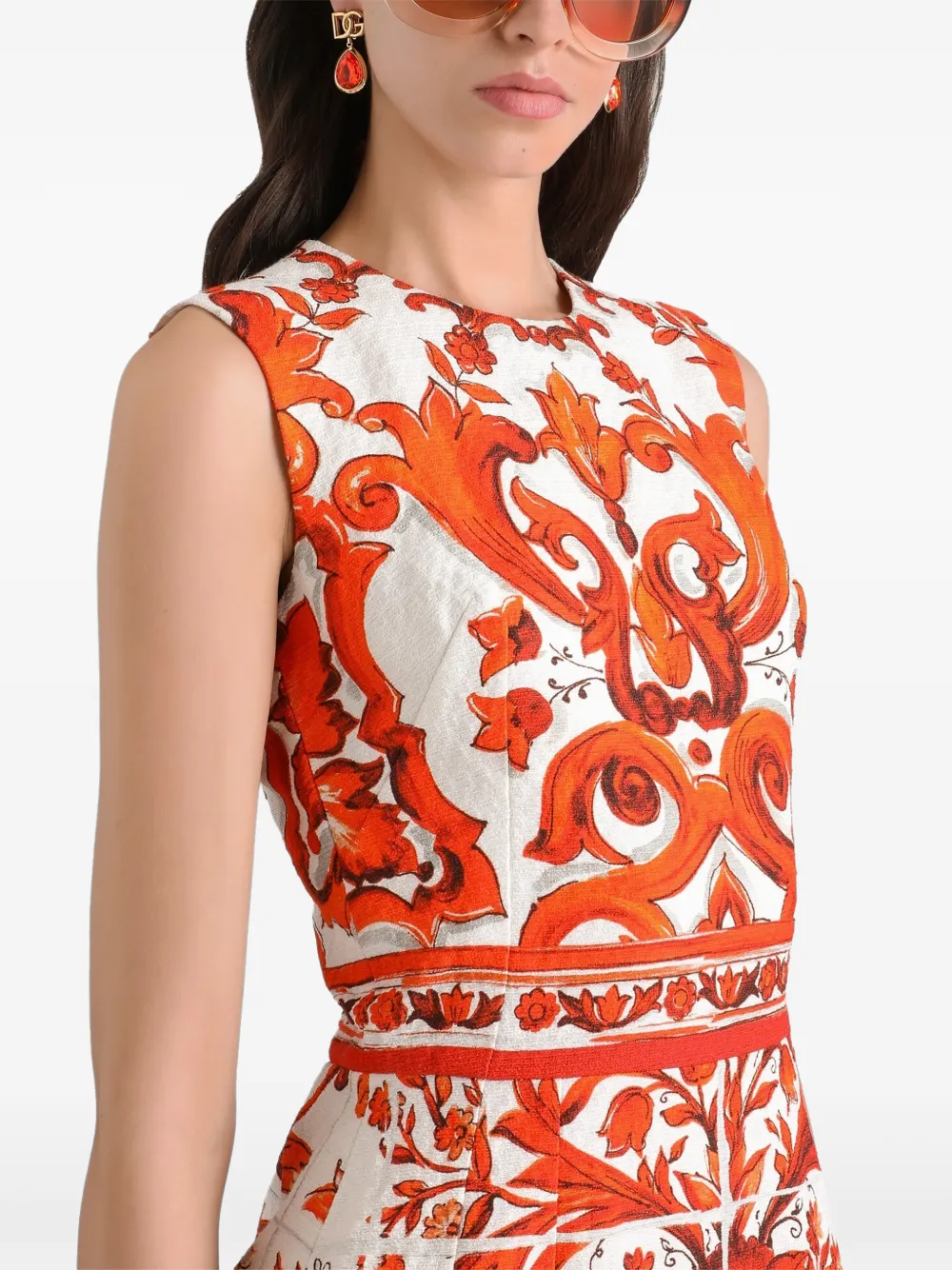 Dolce & Gabbana Mini-jurk met print Beige