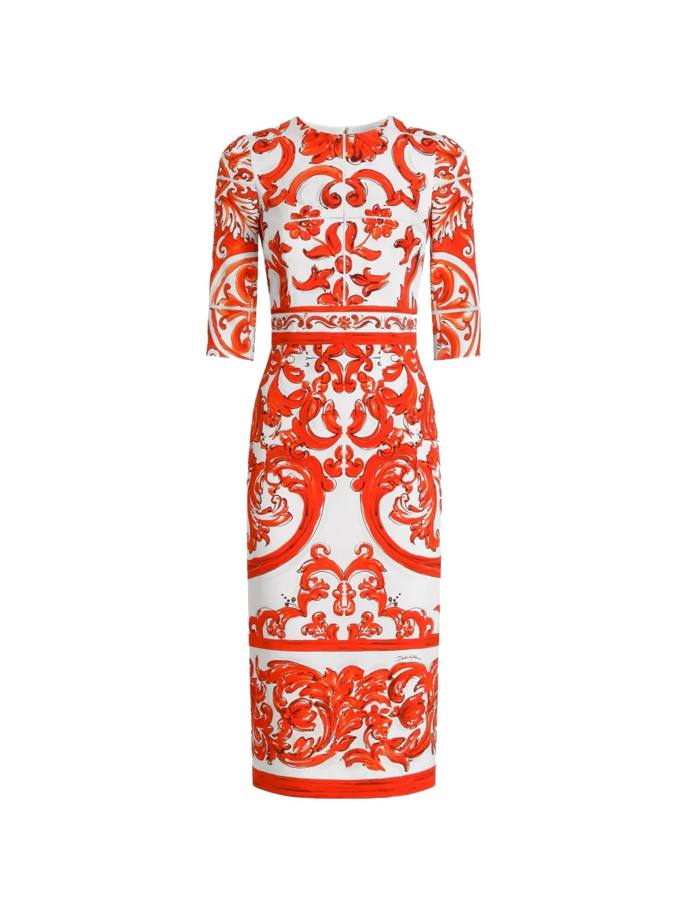 Dolce & Gabbana Abito con stampa maiolica - Bianco