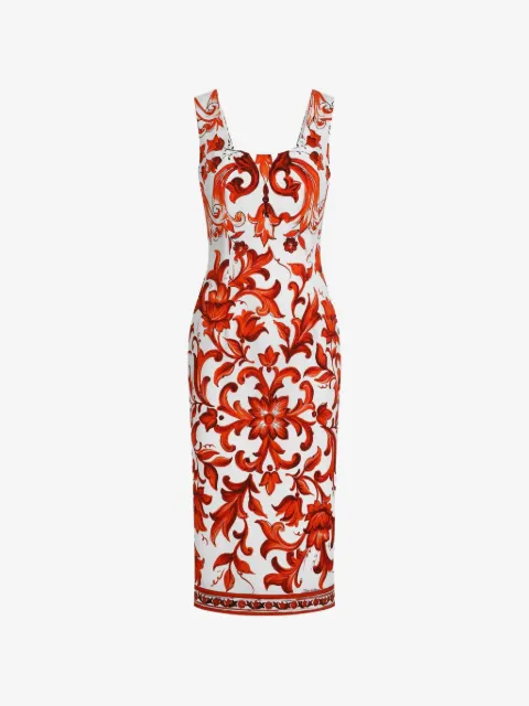 Dolce & Gabbana Majolica-print charmeuse dress