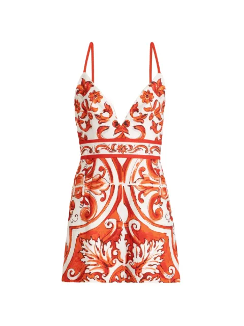 Dolce & Gabbana Majolica-print mat dress