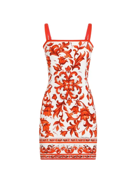 Dolce & Gabbana  Majolica-print Charmeuse dress