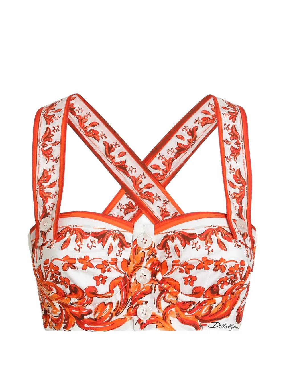 Dolce & Gabbana Majolica-print sleeveless top - White
