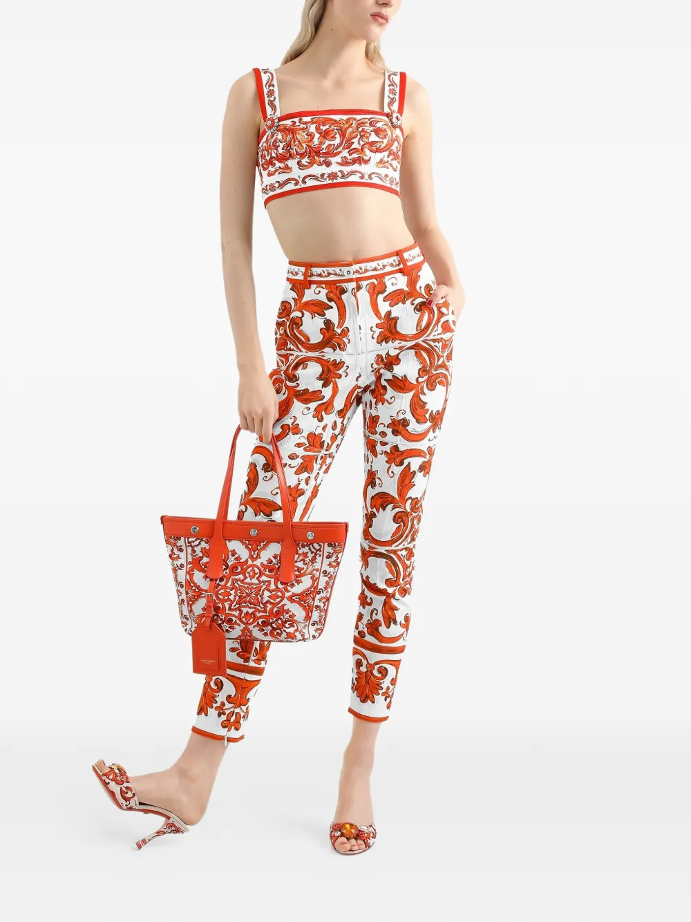 Dolce & Gabbana Top met Majolica-print Wit