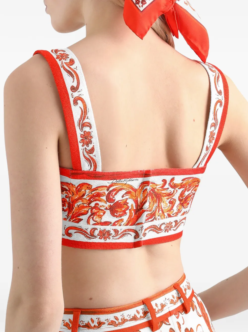 Dolce & Gabbana Top met Majolica-print Wit
