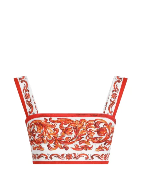 Dolce & Gabbana top in Majolica-print mat