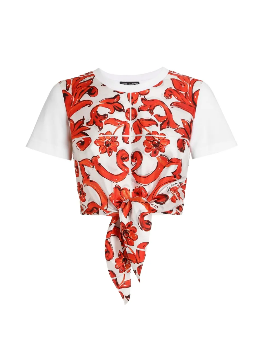 Dolce & Gabbana T-Shirt mit Majolica-Print - Weiß