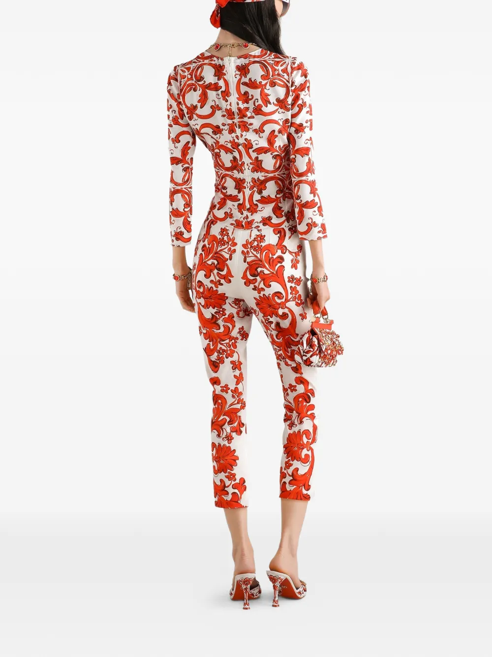 Dolce & Gabbana Legging met Majolica-print Wit