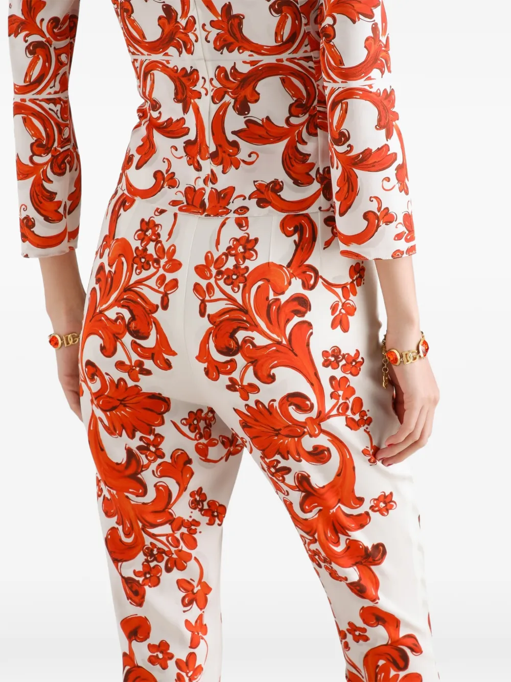 Dolce & Gabbana Legging met Majolica-print Wit