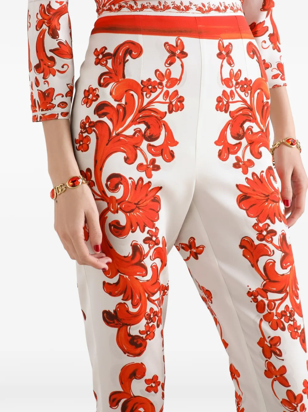 Dolce & Gabbana Legging met Majolica-print Wit