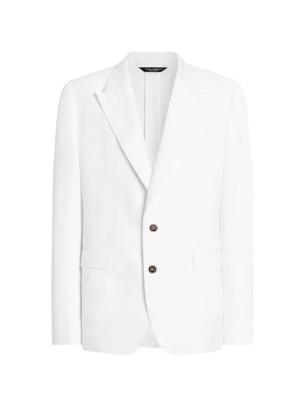 Dolce & Gabbana Leichte, einreihige Sicilia Leinenjacke - Weiß