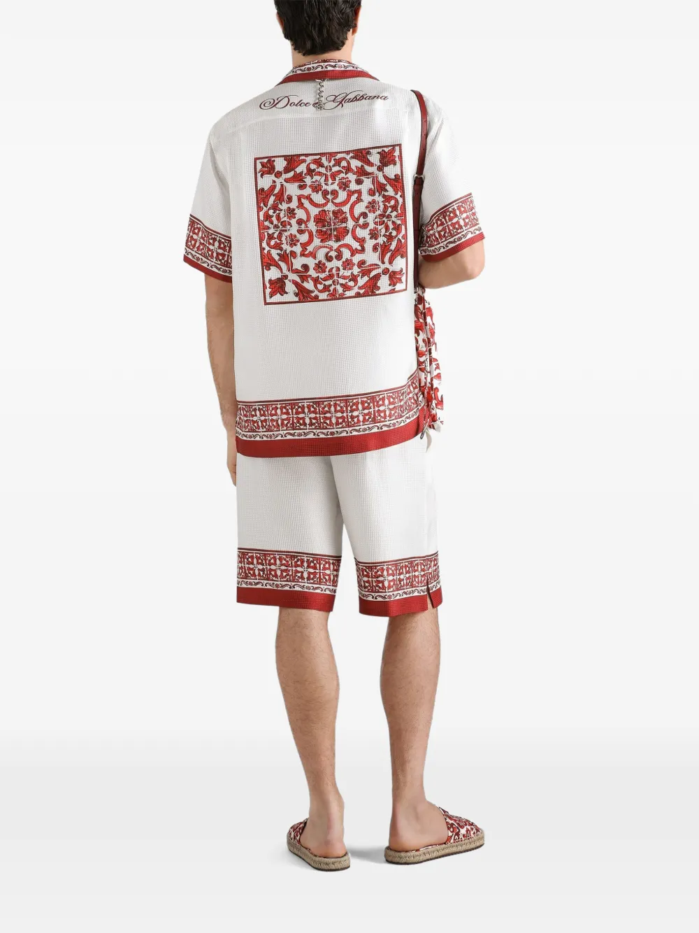 Dolce & Gabbana Overhemd met Majolica-print en jacquard Wit