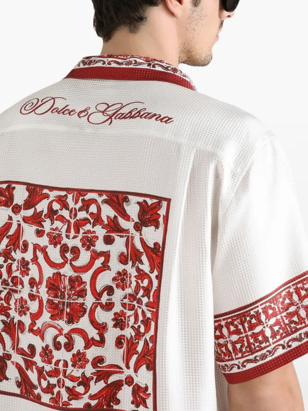 Dolce & Gabbana Majolica-print Bright Jacquard Hawaii Shirt
