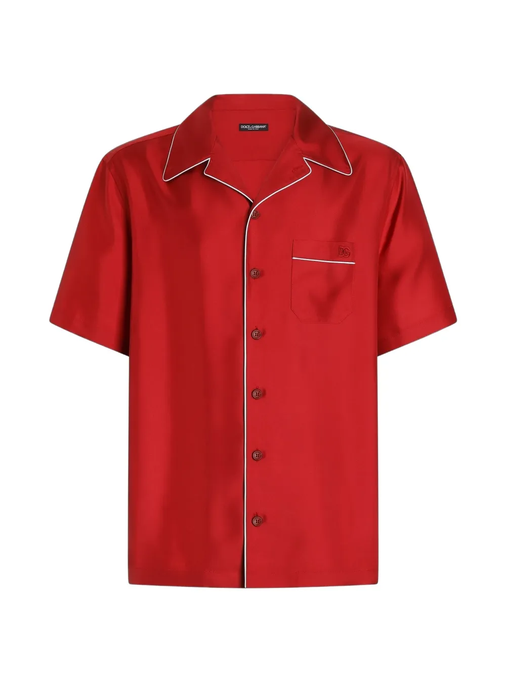 Dolce & Gabbana Camicia Hawaii in twill di seta - Rosso