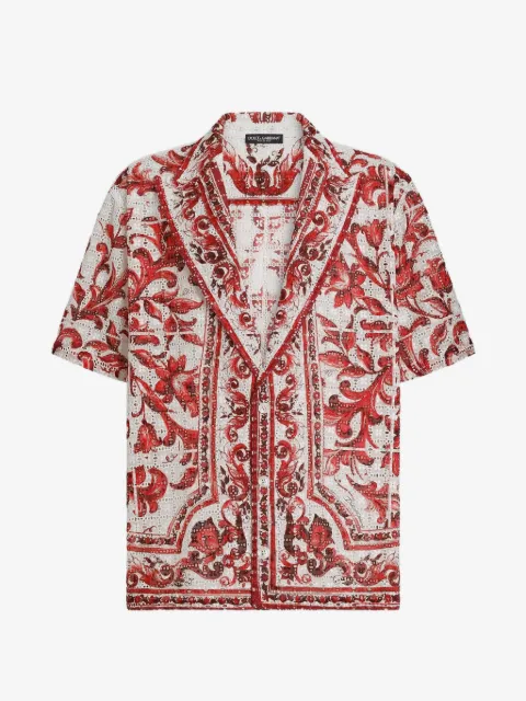 Dolce & Gabbana Vanity shirt in Majolica-print broderie anglaise lace