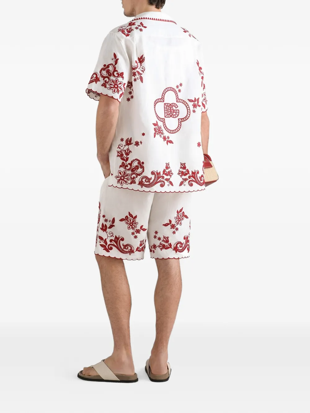 Dolce & Gabbana Linnen overhemd met uitgesneden details Wit