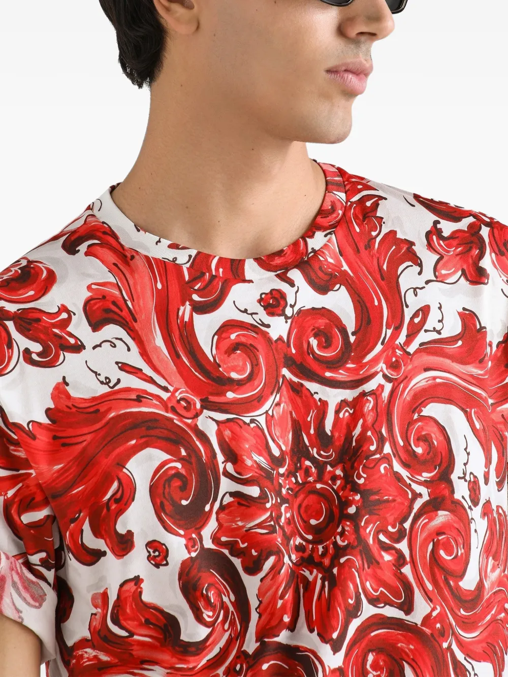 Dolce & Gabbana T-shirt met Majolica-print Rood