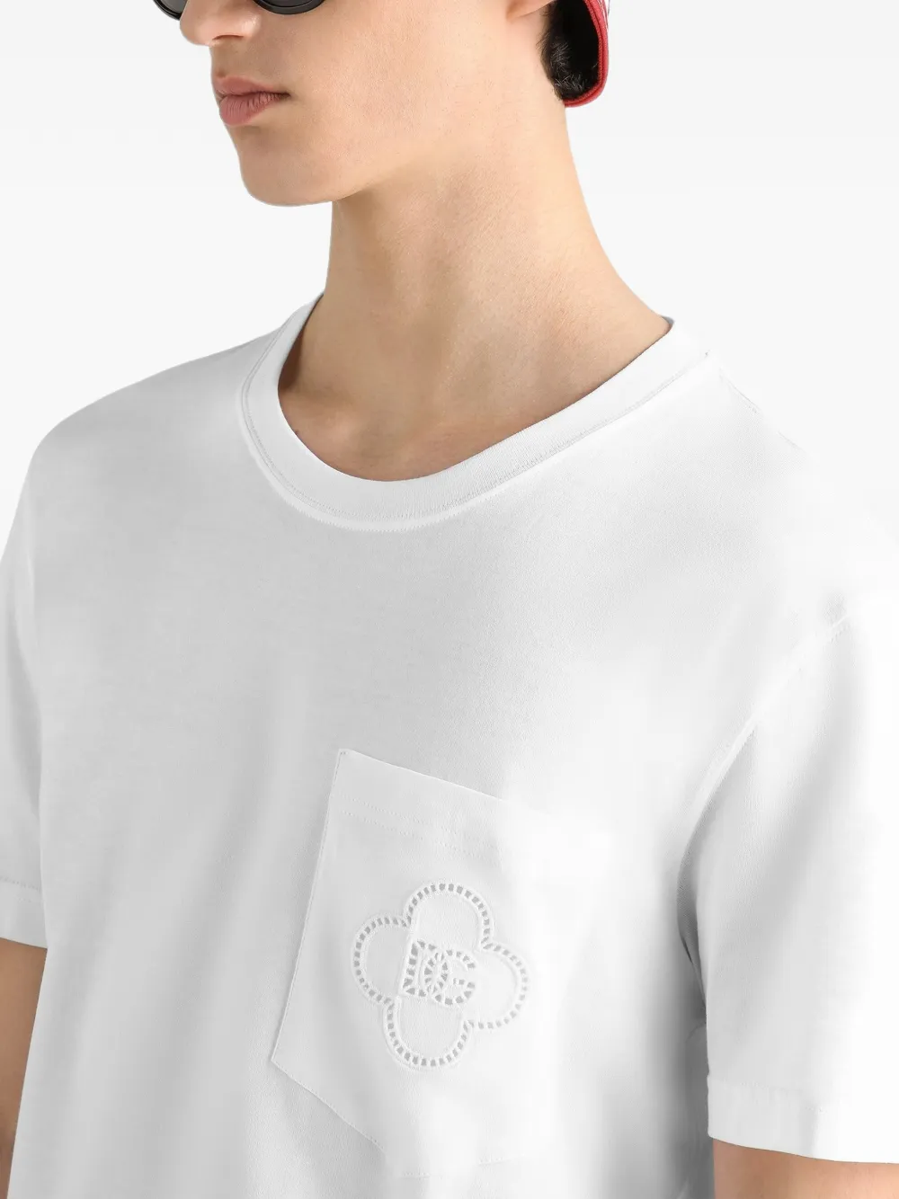 Dolce & Gabbana Katoenen T-shirt met geborduurd logo Wit