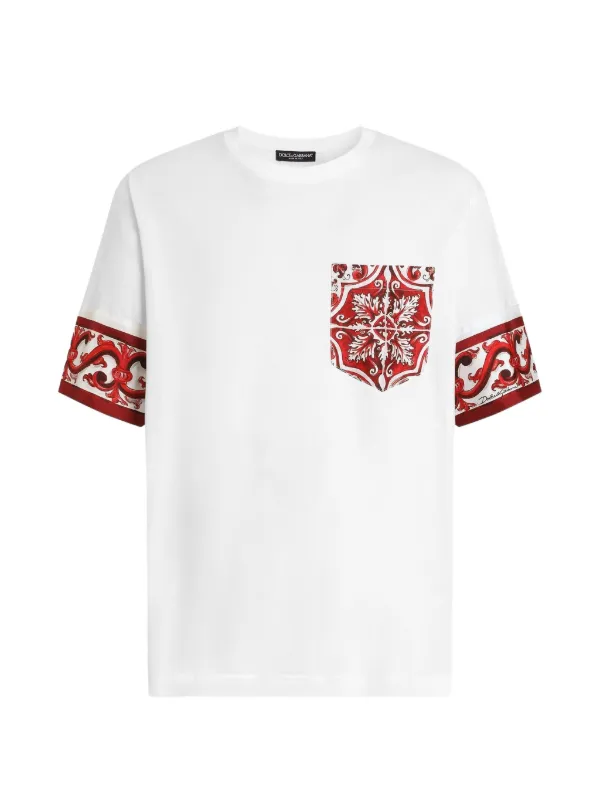 DOLCE&GABBANA マヨリカ柄 Tシャツ Dolce & Gabbana マヨリカプリント Tシャツ | ホワイト | FARFETCH JP