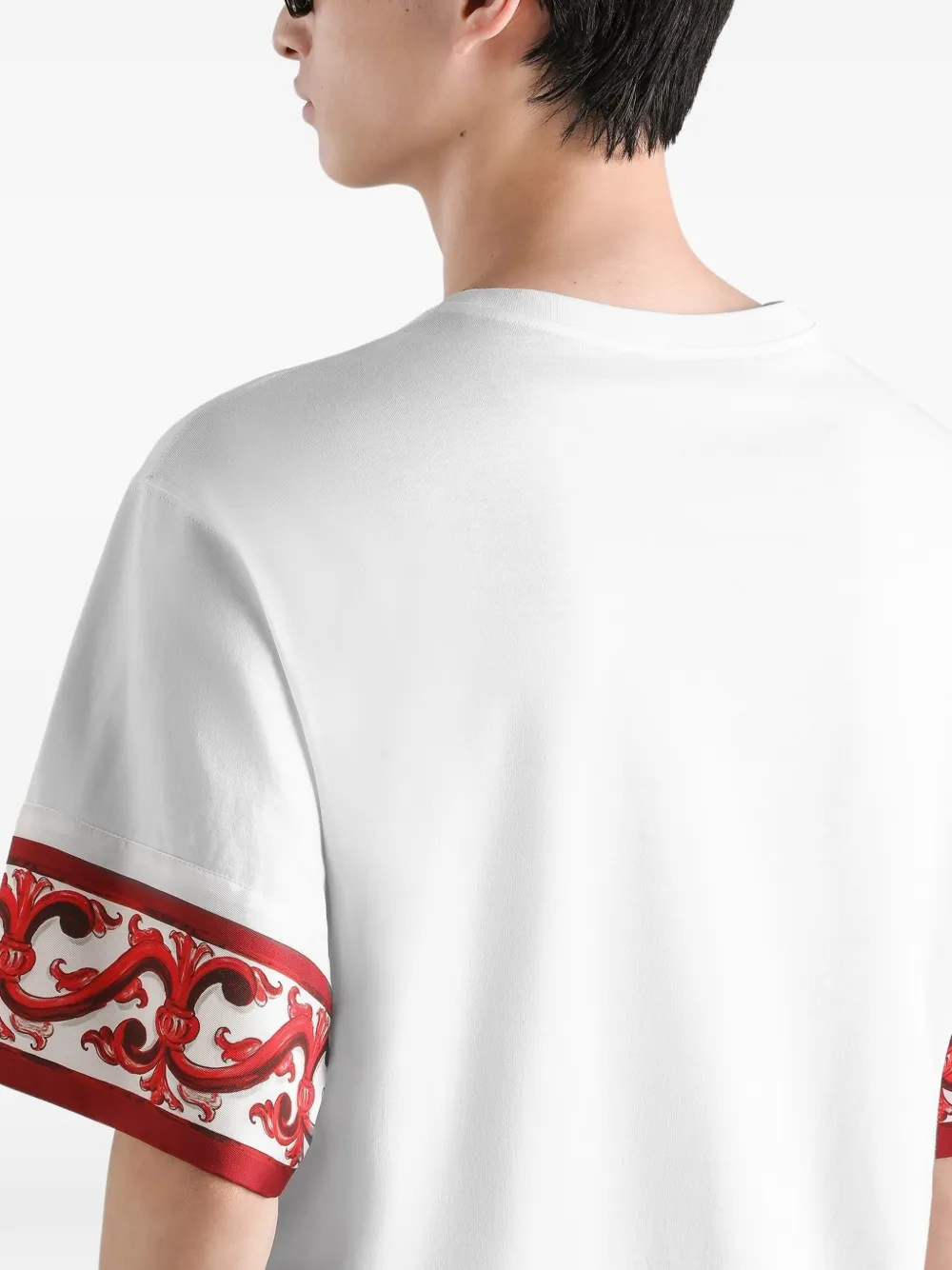 Dolce & Gabbana T-shirt met Majolica-print van katoen Wit