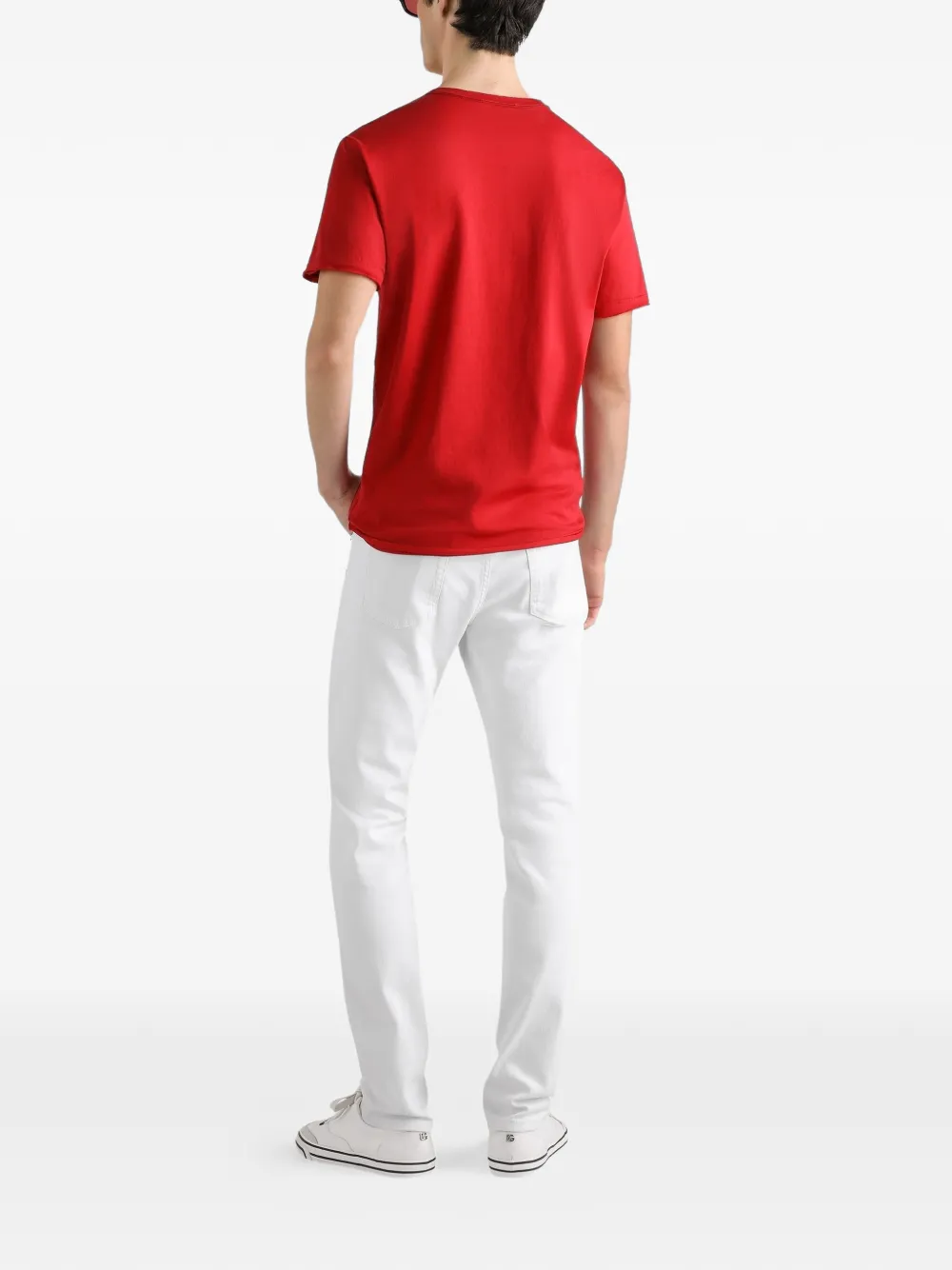 Dolce & Gabbana Katoenen T-shirt met patch Rood
