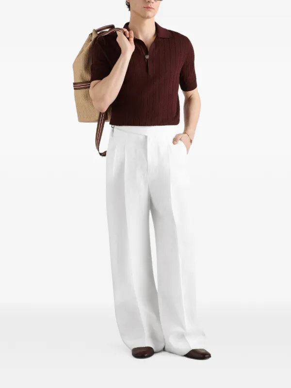 【激レア】DOLCE&GABBANA linen wide slacks Dolce & Gabbana EXCLUSIVE Linen And Silk Trousers | White