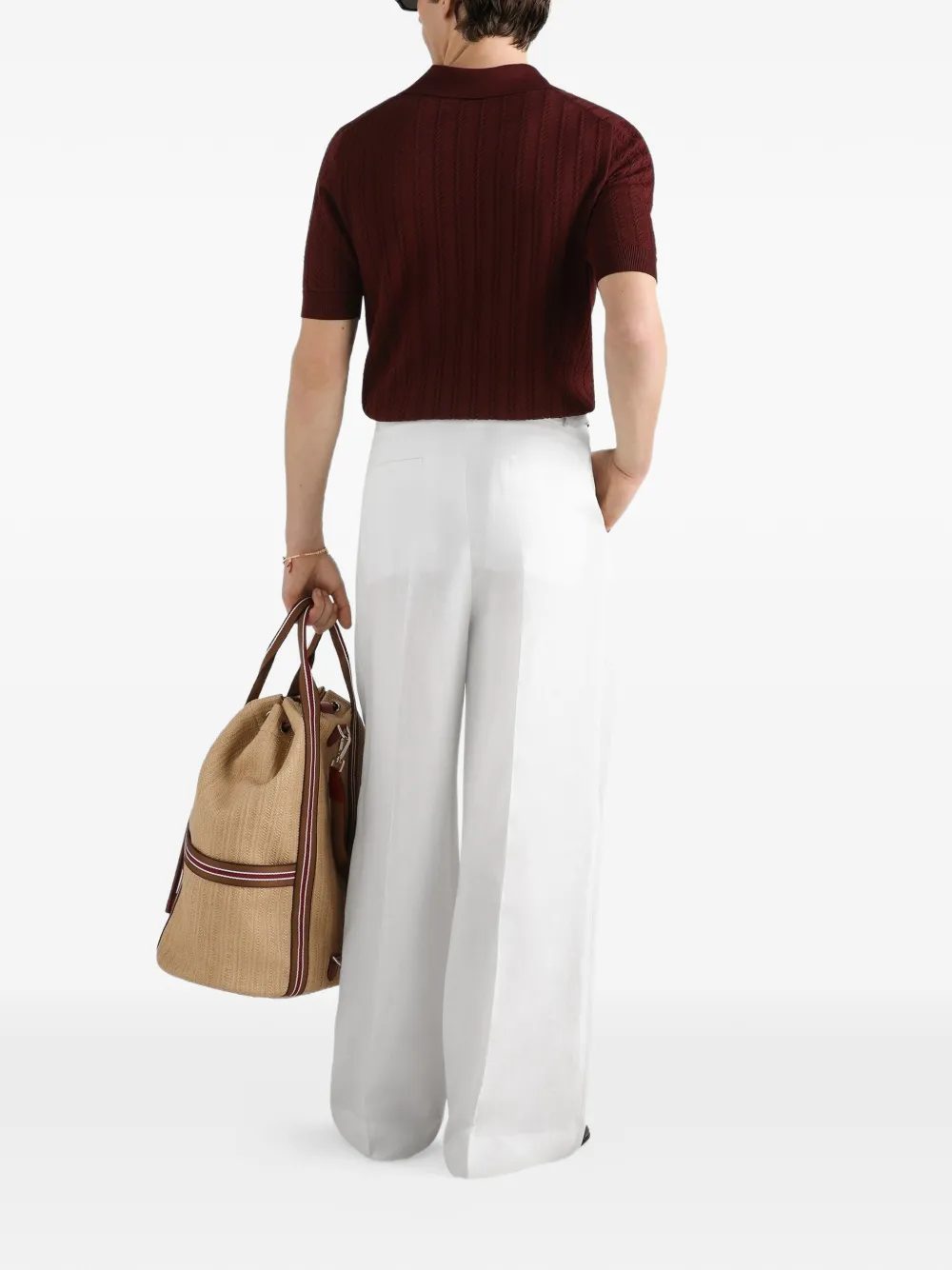 Dolce & Gabbana Linnen en zijden canvas broek Wit