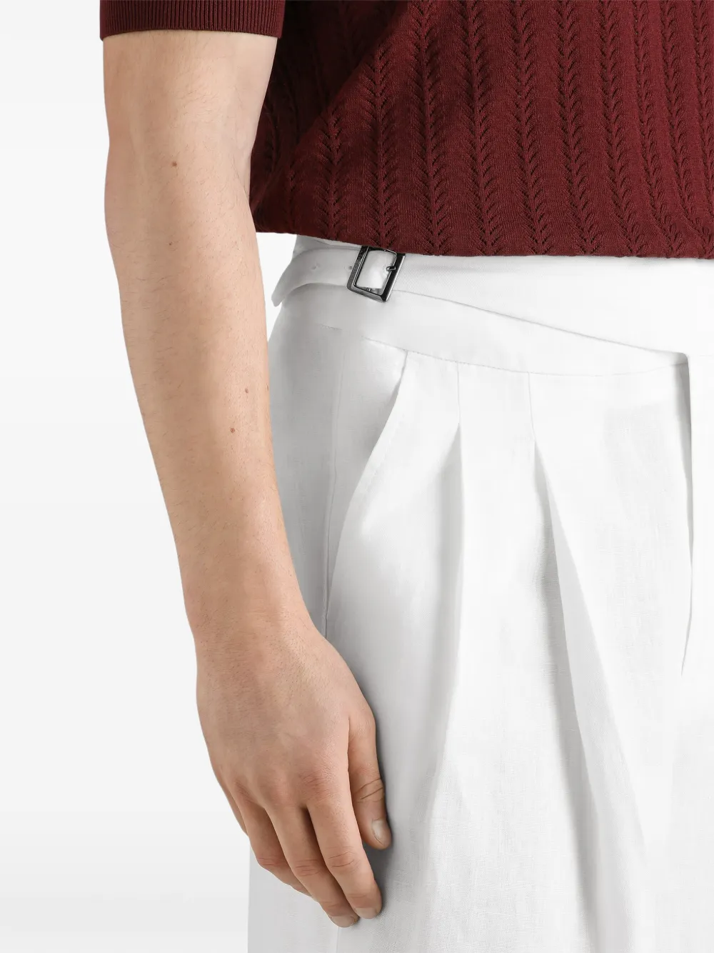 Dolce & Gabbana Linnen en zijden canvas broek Wit