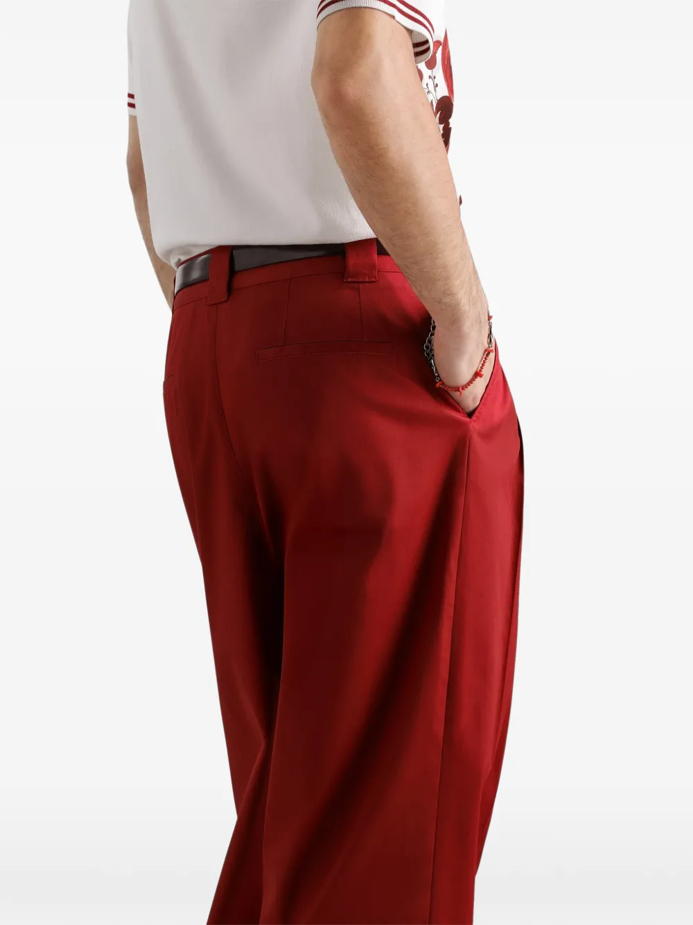 Dolce & Gabbana Stretch katoenen gabardine broek Rood