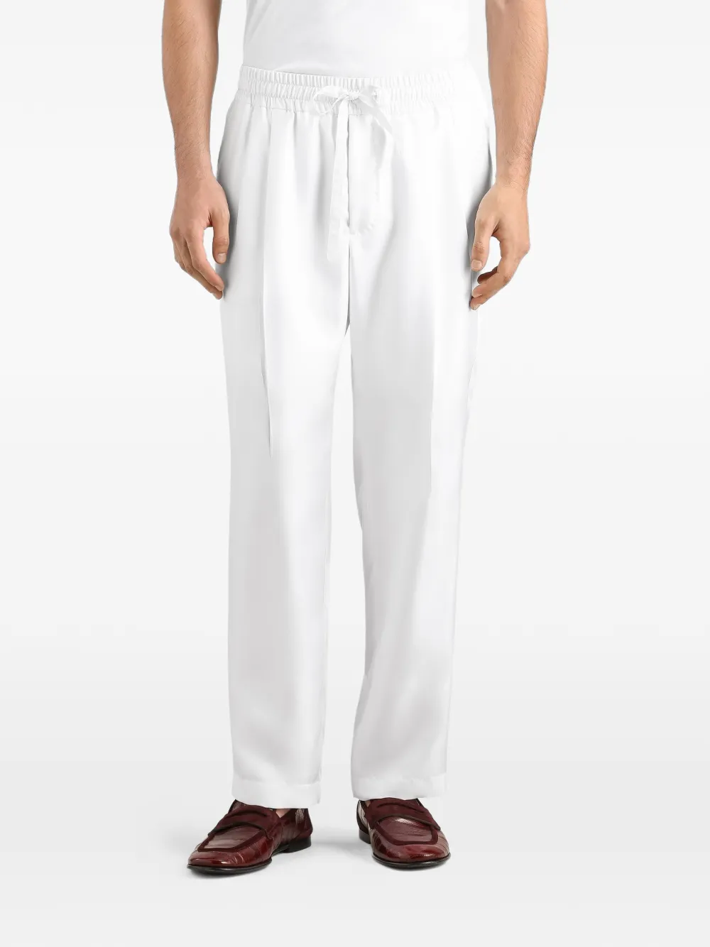 Dolce & Gabbana Zijden twill joggingbroek Wit