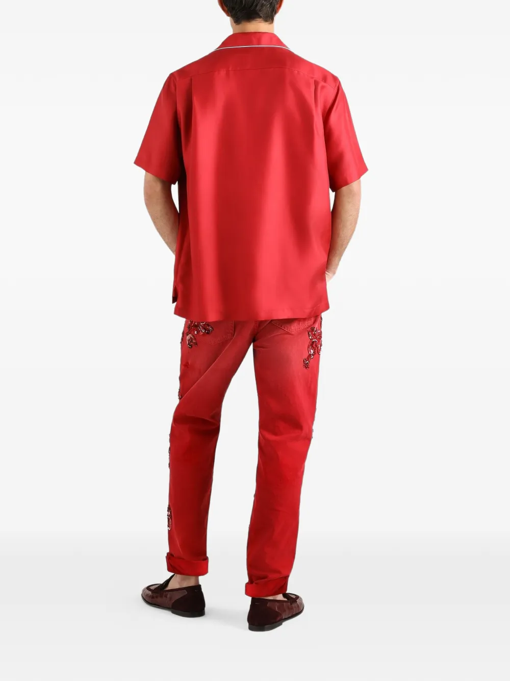 Dolce & Gabbana Vanity zijden twill bermuda Rood