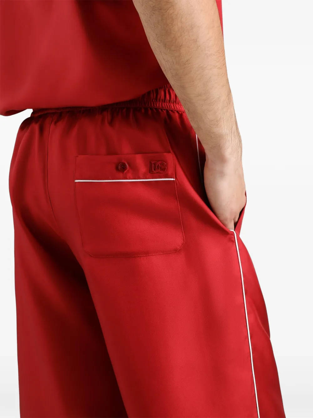 Dolce & Gabbana Vanity zijden twill bermuda Rood