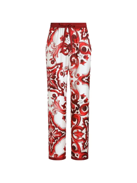 Dolce & Gabbana Majolica-mönstrade byxor i twill