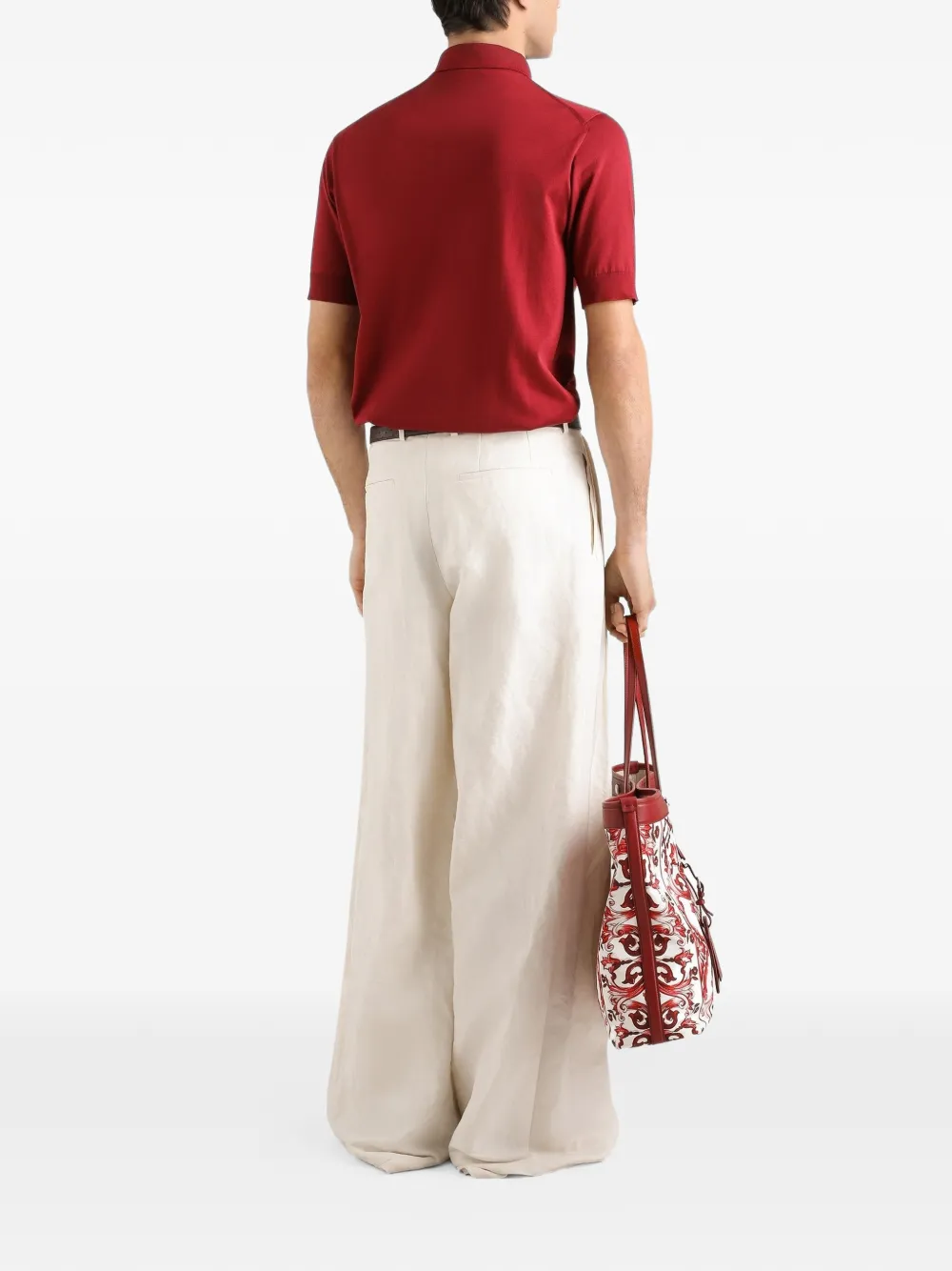 Dolce & Gabbana Poloshirt van glad zijde Zwart