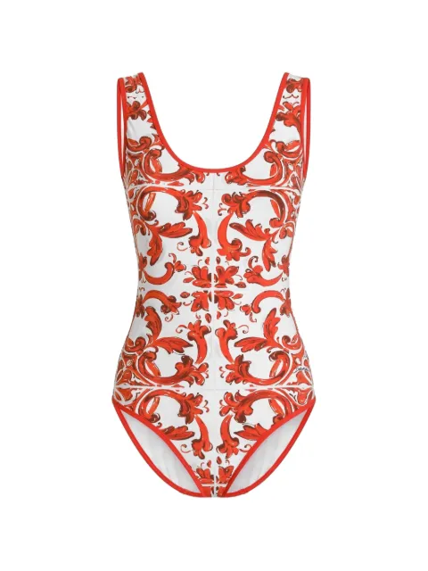 Dolce & Gabbana Majolica-print one-piece swimsuit