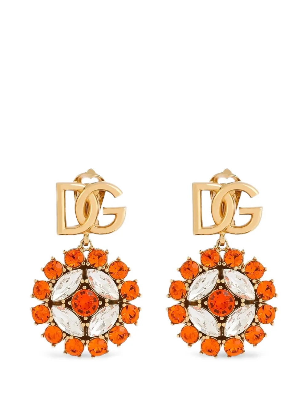 Dolce & Gabbana Orecchini a clip con strass - Oro