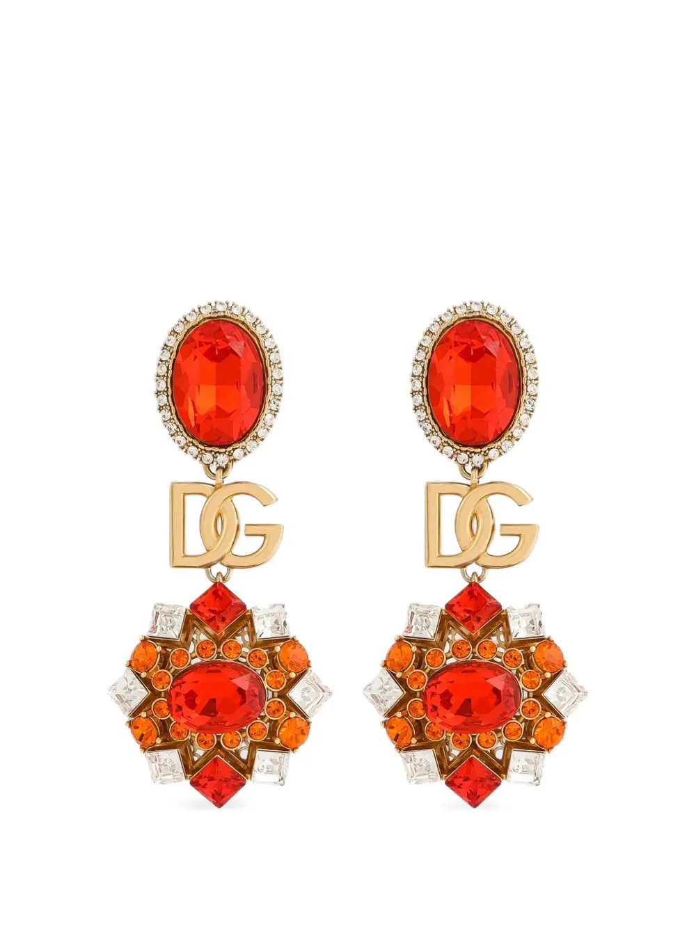 Dolce & Gabbana Orecchini a clip con strass - Oro